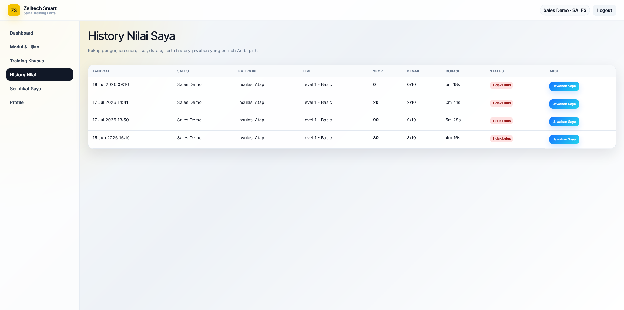 Screenshot 3 Portal Trining Sales