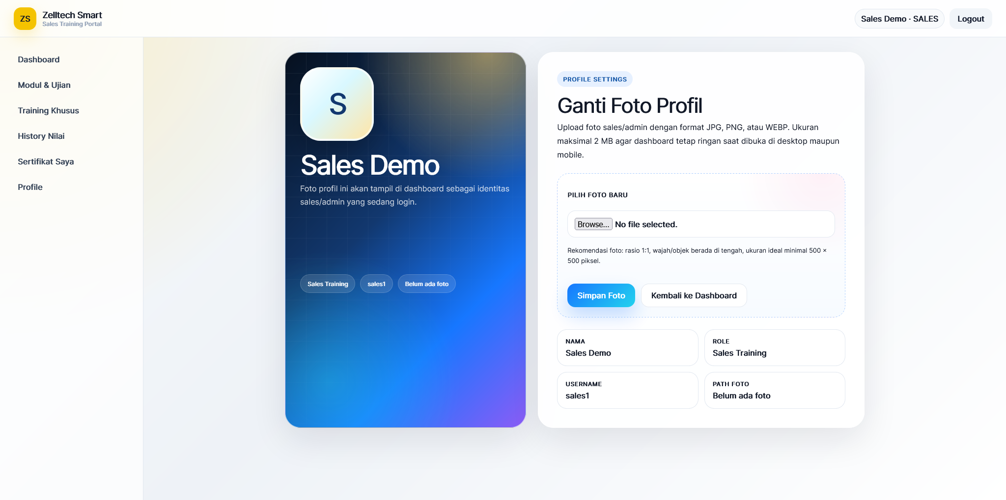 Screenshot 4 Portal Trining Sales